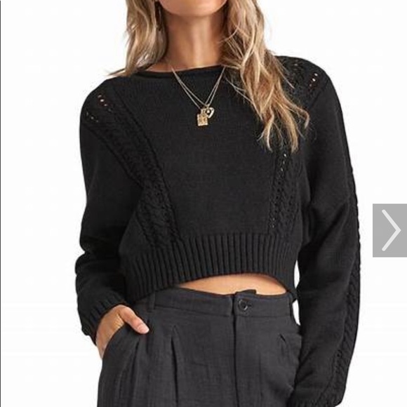 Billabong Sweaters - Billabong night falls crop sweater black L